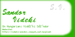 sandor videki business card